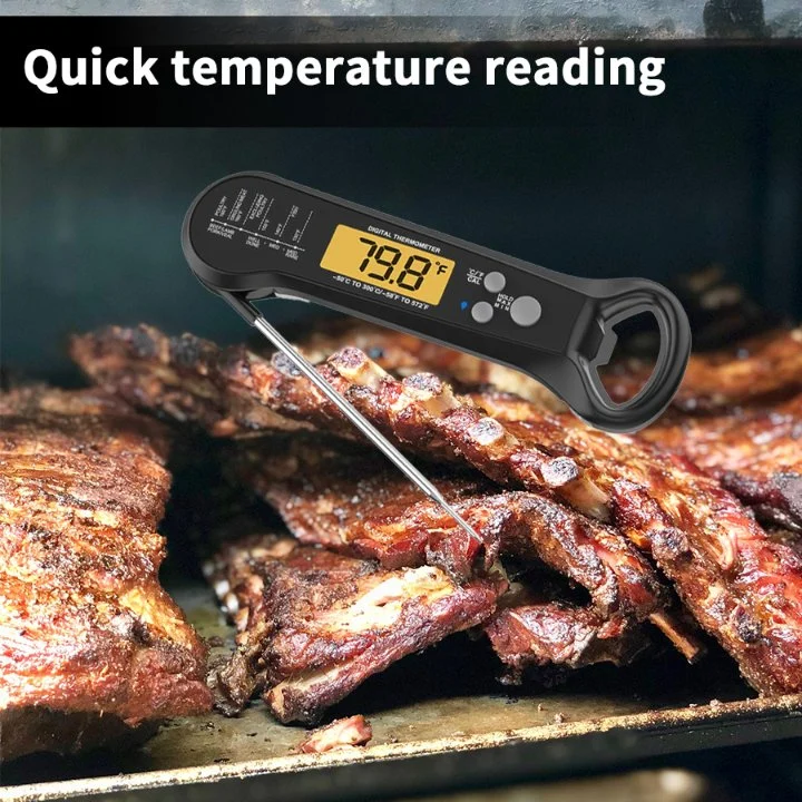 Thermomètre 2022 de New Digital avec le thermomètre de viande se pliant de sonde pour faire cuire le thermomètre de ménage