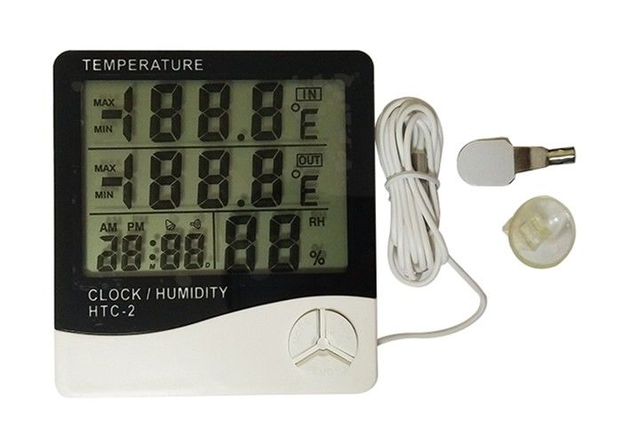 White Color Digital Weather Thermometer , Digital Indoor Outdoor Thermometer