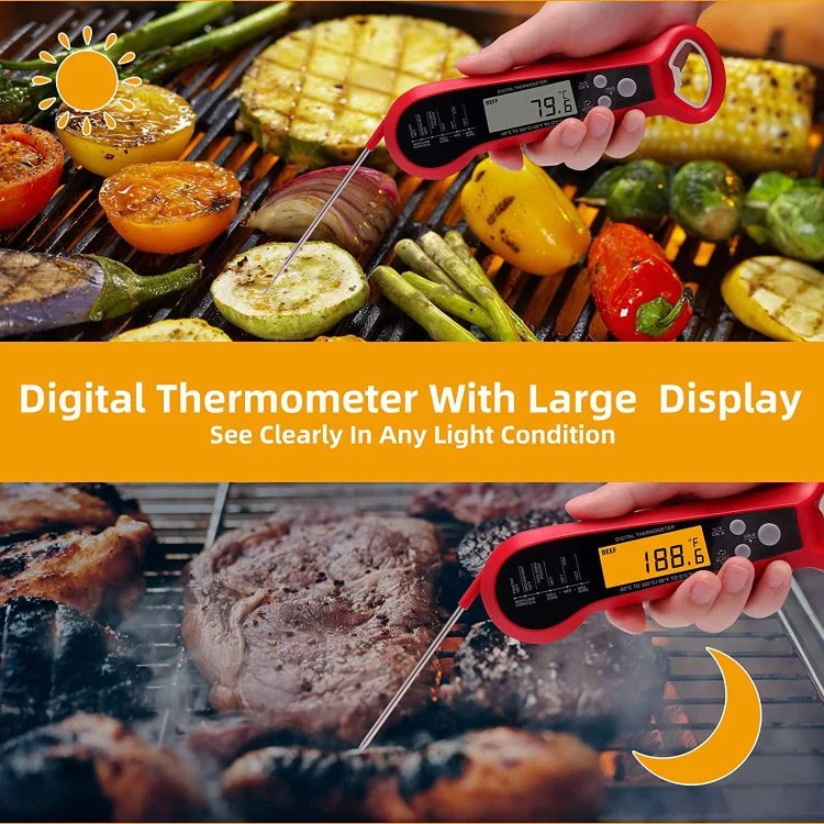 2022 nouveaux 2 dans 1 thermomètre de viande lu instantané pour faire cuire le thermomètre rapide et précis de nourriture de Digital